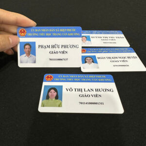 In thẻ viên chức , pvc trường học